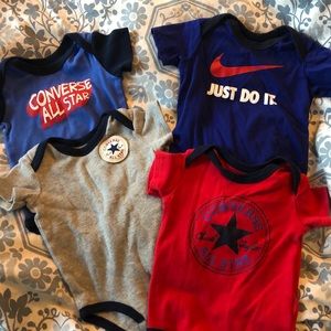 Converse and Nike onesie lot: 3-6 months